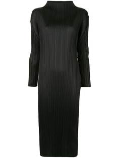 Pleats Please Issey Miyake плиссированное платье с воротником-стойкой