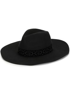Etro шляпа-федора с широкими полями и вышитой лентой