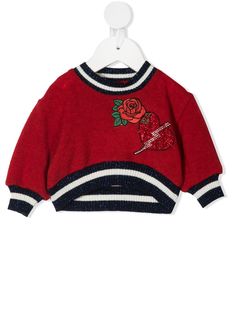 Miss Blumarine джемпер с круглым вырезом и вышивкой