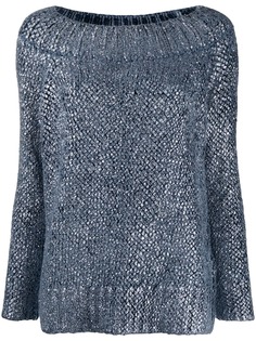 Ermanno Scervino джемпер с вырезом-лодочкой и эффектом металлик