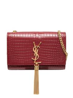 Saint Laurent маленькая сумка через плечо Kate с тиснением под крокодила