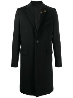 Givenchy однобортное пальто с брошью