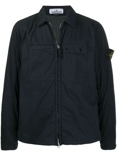 Stone Island logo-patch zipped jacket