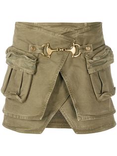 Balmain goldtone buckle mini skirt
