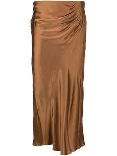 IRO Maelia satin midi skirt