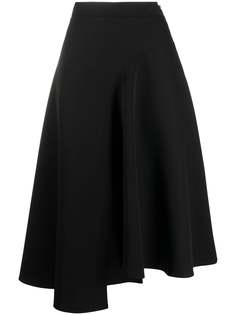 Rochas high-waist asymmetric midi skirt