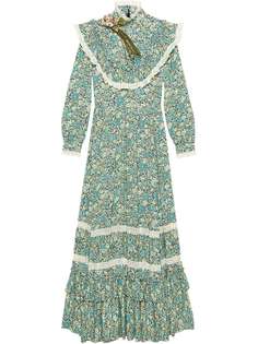 Gucci платье макси с цветочным принтом из коллаборации с Liberty