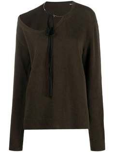 Ann Demeulemeester asymmetric scoop neck jumper