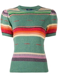 Polo Ralph Lauren striped rib-trimmed knitted top