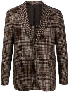 Tagliatore single-breasted alpaca check blazer