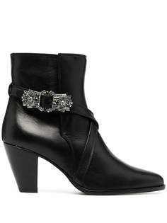 Giannico bejewelled buckle ankle booties