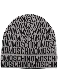 Moschino шапка бини со сплошным узором с логотипами