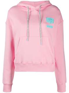 Chiara Ferragni chest patch hoodie