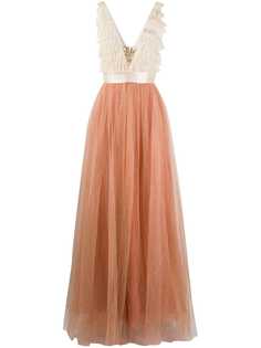 Elisabetta Franchi ruffle-trimmed tulle gown