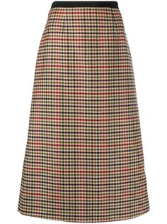 Prada юбка миди в ломаную клетку
