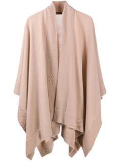 N.Peal ribbed trim cashmere cape