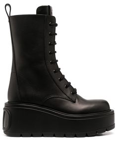 Valentino Garavani platform wedge lace-up boots