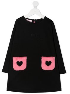 Miss Blumarine faux-fur heart pocket dress