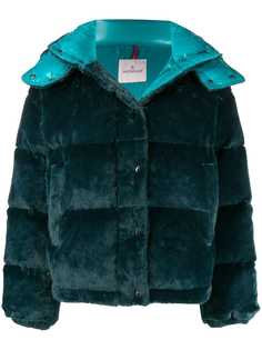 Moncler пуховик с искусственным мехом