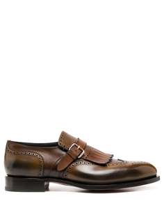 Santoni туфли монки с бахромой