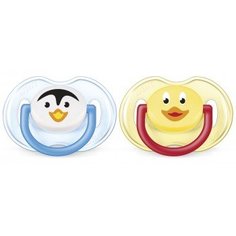 Пустышки Philips Avent Classic "Животные", 0-6 мес, 2 шт. , голубой
