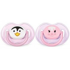 Пустышки Philips Avent Classic "Животные", 0-6 мес, 2 шт. , розовый