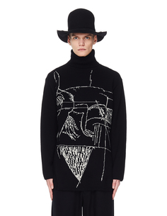 Свитер из шерсти черного цвета Yohji Yamamoto