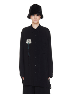 Рубашка с принтом цветка Yohji Yamamoto