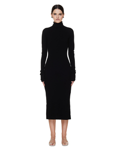 Черное платье с длинными рукавами Yohji Yamamoto