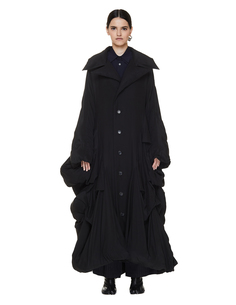 Черное шелковое платье-пальто Yohji Yamamoto