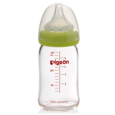 Бутылочка Pigeon Peristaltic Plus с силиконовой соской, стекло, с 0 мес, 160 мл