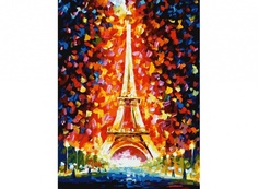 Роспись по холсту Белоснежка Париж - огни Эйфелевой башни 30*40см. Картина по номерам
