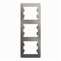 Рамка 3п Schneider Electric GLOSSA GSL001207, платина