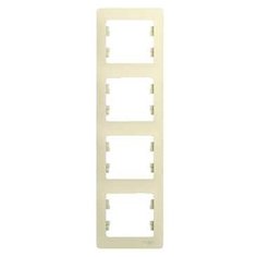 Рамка 4п Schneider Electric GLOSSA GSL000208, бежевый