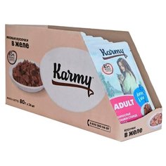Корм для кошек Karmy с лососем 24шт. х 80 г (кусочки в желе)