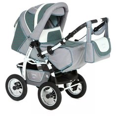 Коляска-трансформер Adamex Young +N серый/принт