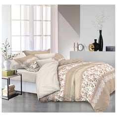 Постельное белье 2-спальное Amore Mio Kseniya, сатин, 70 х 70 см бежевый