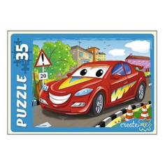 Пазл Рыжий кот Машинка в городе (ПУ35-7268), 35 дет.