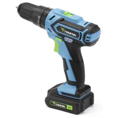 Ударная аккумуляторная дрель-шуруповерт Xiaomi Tonfon Impact Drill 2 А·ч 12 В х1 кейс 25 Н·м черный/голубой