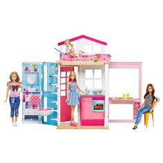 Barbie Двухэтажный домик DVV48, белый/голубой/розовый