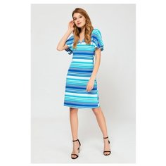 Платье Laete размер: L(48) белый полоса бирюзово-синяя