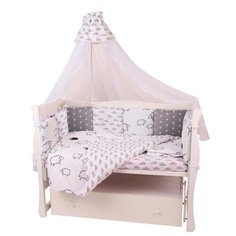 Amarobaby бортик Good Night белый/серый