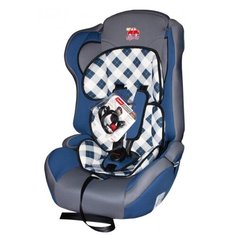 Автокресло группа 1/2/3 (9-36 кг) Little Car Comfort, клетка синий