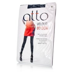 Колготки ATTO Velour 80 den, размер 4, черный