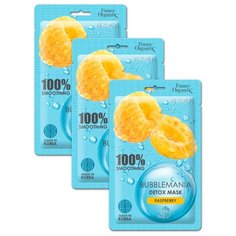 Funny Organix BubbleMania Кислородная тканевая детокс-маска Сладкая малина, 25 г, 3 шт.