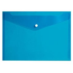 InФормат Папка-конверт на кнопке прозрачная А4, 150 мкм, пластик синий