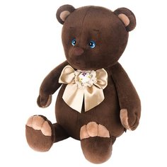 Мягкая игрушка Maxitoys Романтичный медвежонок с бежевым бантиком 20 см