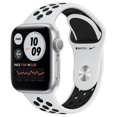 Умные часы Apple Watch Series 6 GPS 40mm Aluminum Case with Nike Sport Band серебристый/чистая платина/черный