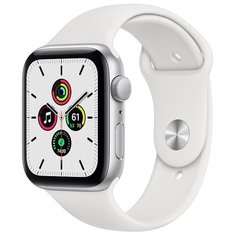 Умные часы Apple Watch SE GPS 44mm Aluminum Case with Sport Band серебристый/белый