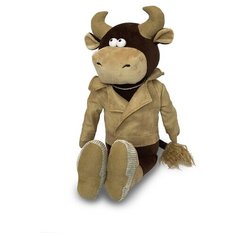 Мягкая игрушка Maxitoys Бык Вова в кожанной куртке, 28 см
